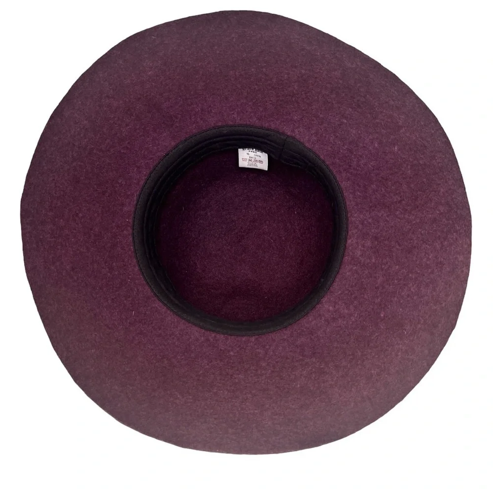 Grace Hats Plum Purple 100% Wool Floppy Wide Brim Hat with Black Ribbon …